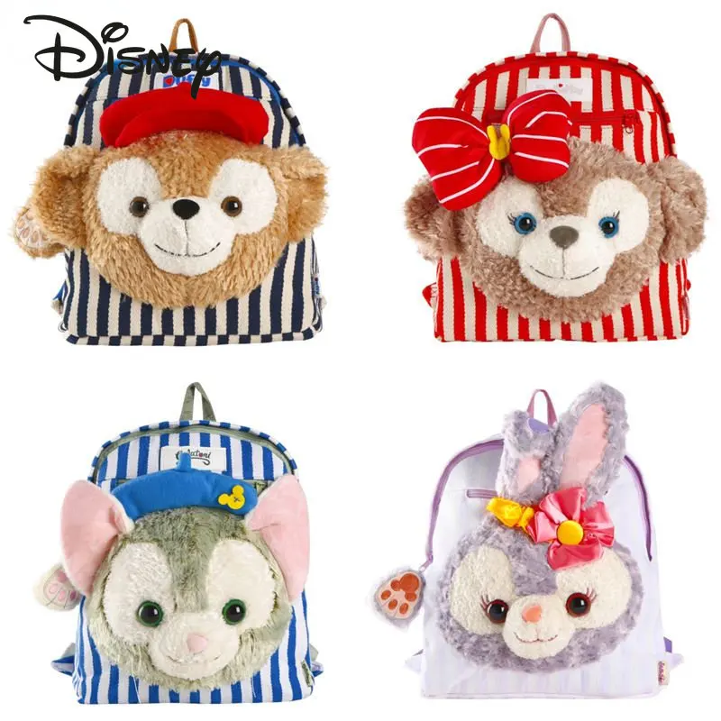 Disney's New Women's Backpack Fashionable High Quality Plush Doll Student Backpack Cute Cartoon Pastoral Style Girls' Backpack