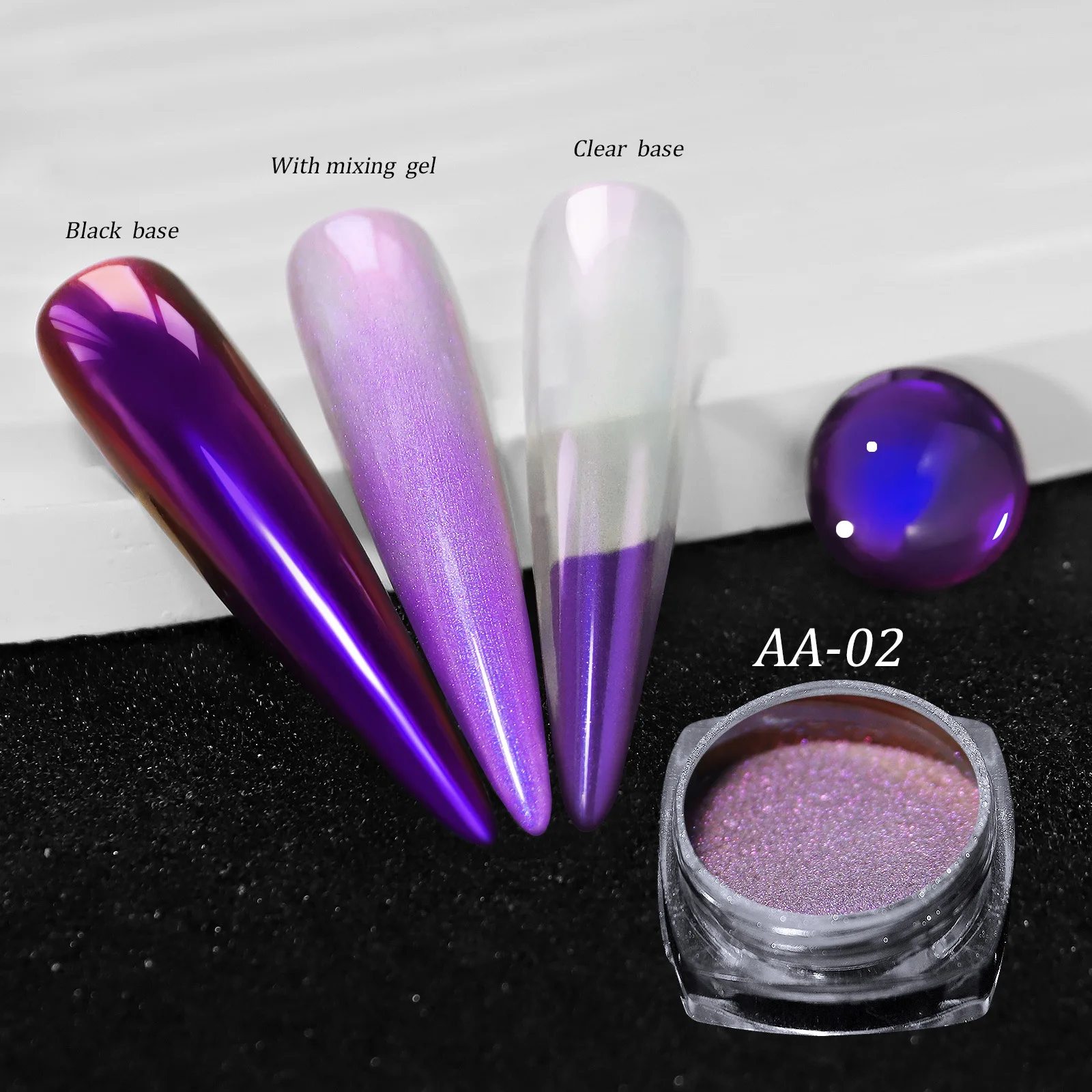 1Bottle Colored Glitter Magic Mirror Nail Powder 12 Colors Mermaid Aurora Nail Art Glitter Mirror Chrome Powder Nail Decoration