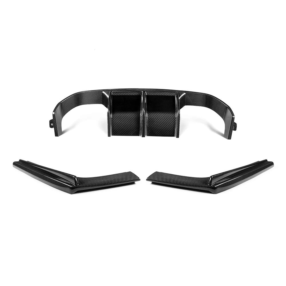 Dry Carbon Fiber Rear Bumper Lip Diffuser For BMW 14-19 F80 F82 M3 M4 VS Style Splitter