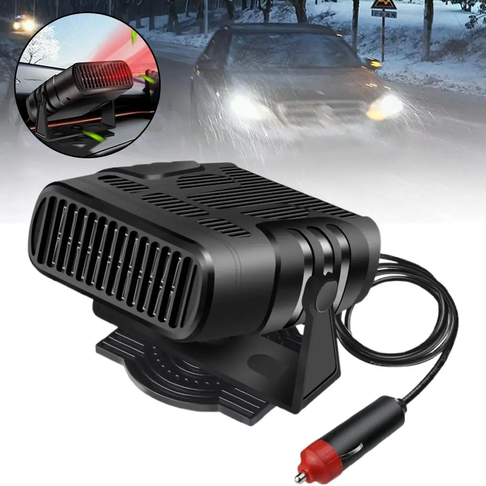 Electric Car Heater Air Cooler Fan 12v/24v Portable Demister Defroster Heating Defogging Accessroies 120w Windshield Dryer O4l0