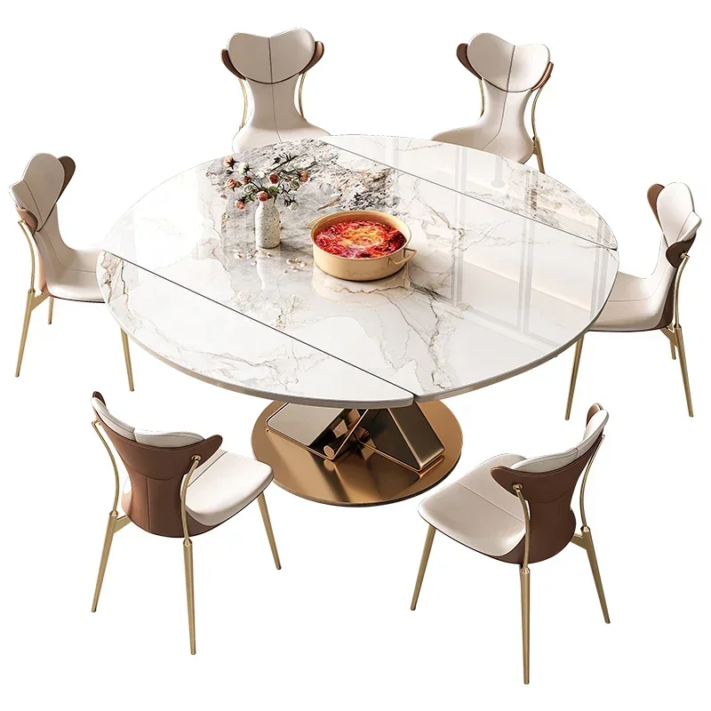 

2025-ступенчатое производствоОбеденный стол Складная мебель Функциональный набор Выдвижной круглый ресторанный стул Обеденные столы Круглые