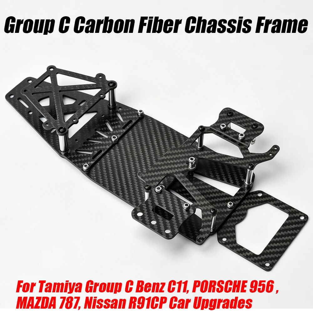 Carbon RC Chassis | Adjustable Wheelbase 260/270/280mm For Tamiya Group C Benz C11/ PORSCHE 956/ MAZDA 787 Nissan R91CP Upgrades