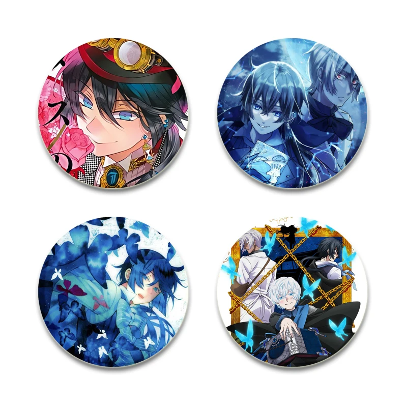 Round Cartoon Brooches The Case Study of Vanitas Pins Backpack Cothes Accessories Anime Collection Badge Hat Decoration 58mm