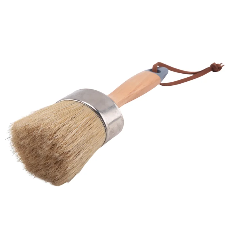

Upgraded Wax And Chalk Paint Brush Wax Brushes For Furniture DIY Art Crafts, Natural Bristle