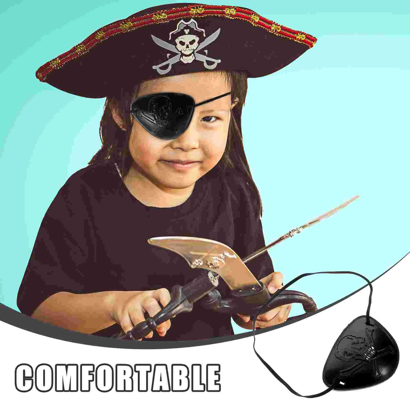 10 Pcs One-eyed Pirate Eyepatch Costume Halloween Patches for Adults Decorate Cosplay Costumes