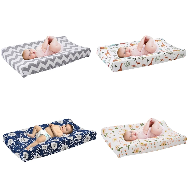 Housse matelas à langer pour bébé, drap-housse à imprimé floral, pour lit bébé d'enfant en bas âge