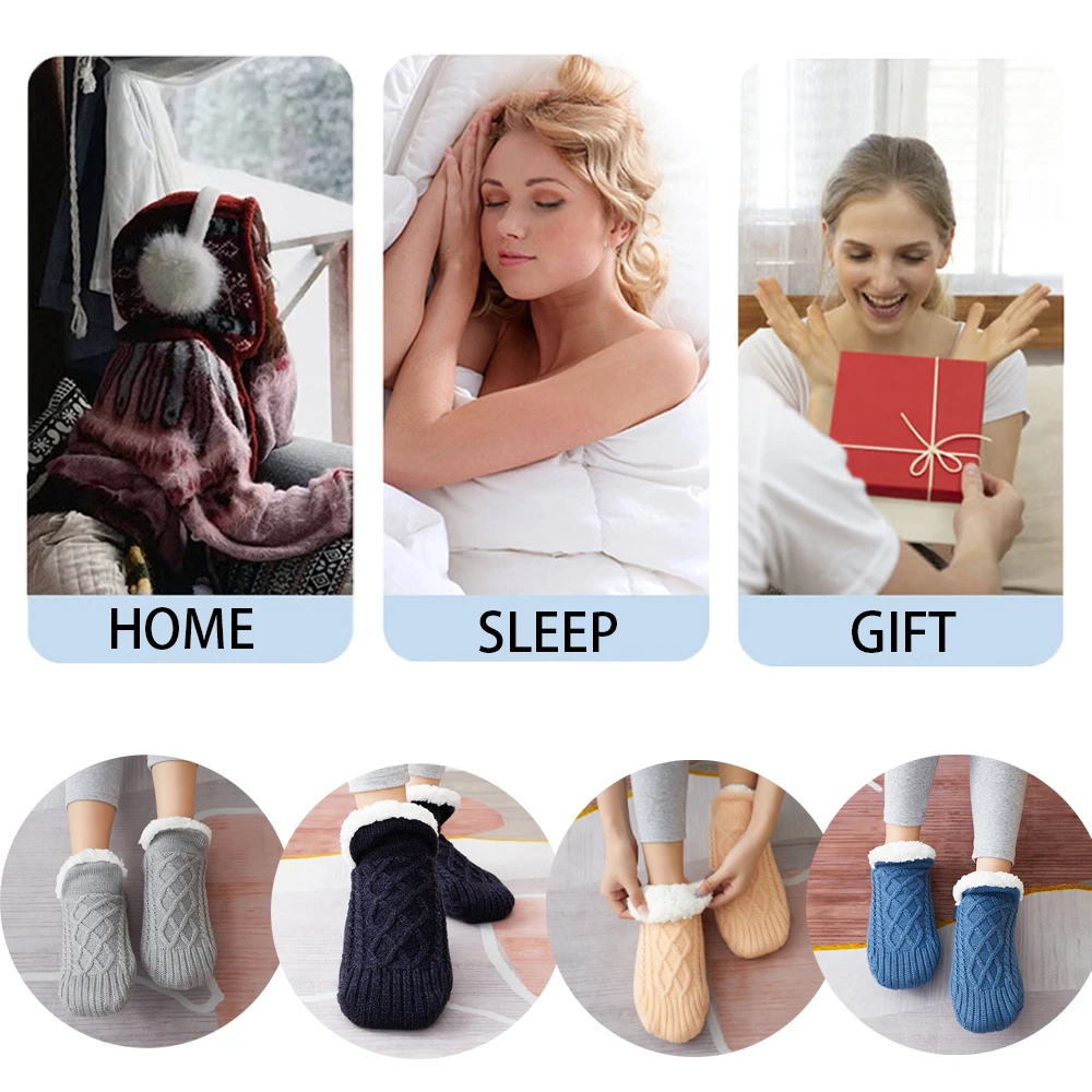 ل ● جوارب سرير حرارية غير قابلة للانزلاق مع قبضة للنساء، تبقى دافئة ومريحة في هذا الشتاء مع هذه القطيفة #2