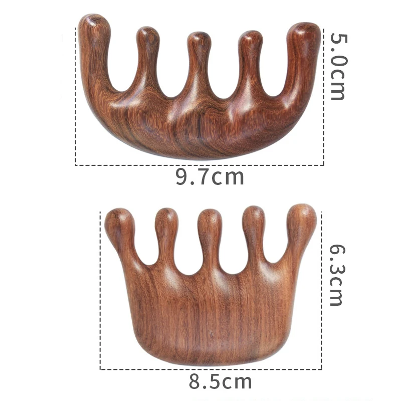 Sandalwood Hair Comb Scalp Relax Acupoint Massager Portable Wooden Handle Comb Anti-static Styling Tool