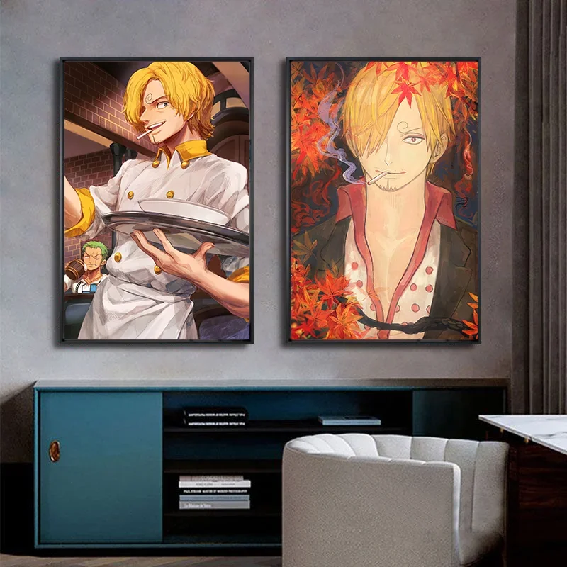 Nowa japońska animacja Bandai jednoczęściowy Vinsmoke Sanji plakat wiszący obraz Mural pokój do gier dekoracja salonu malarstwo