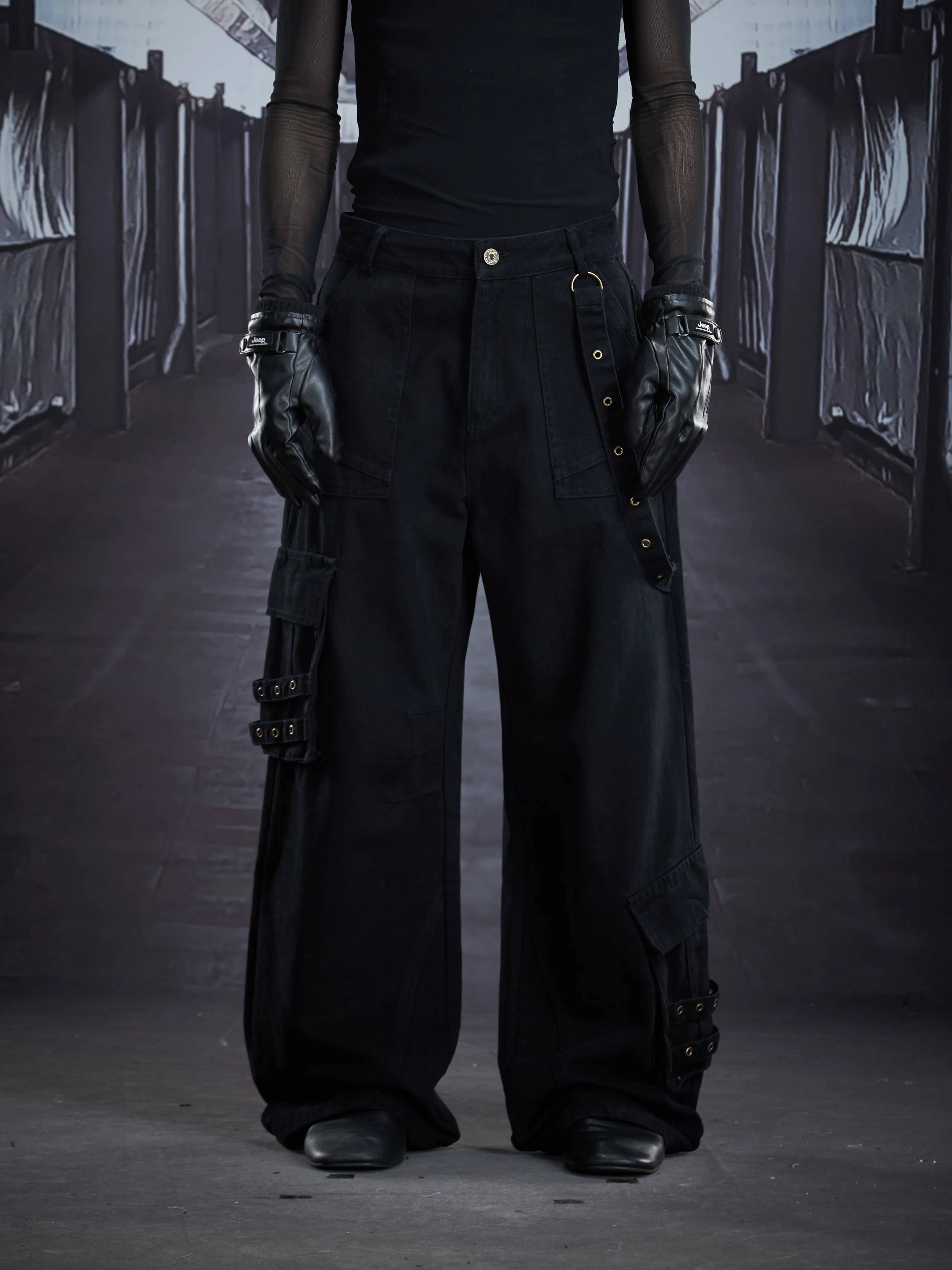 

Особый дизайн, новая асимметричная структура, свободные прямые повседневные брюки с несколькими карманами и лентой, хлопковые комбинезоны