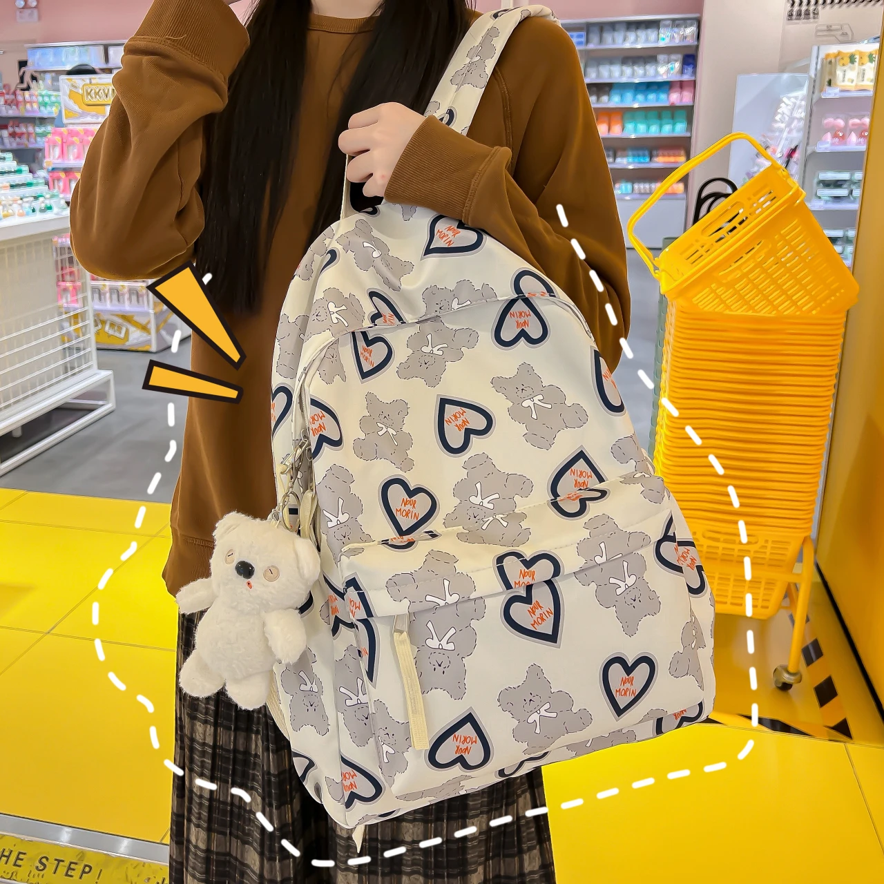 Mochila japonesa Harajuku para mujer, morral de viaje de gran capacidad, Bolsa Escolar para adolescentes, Mochila de estilo Preppy para estudiantes