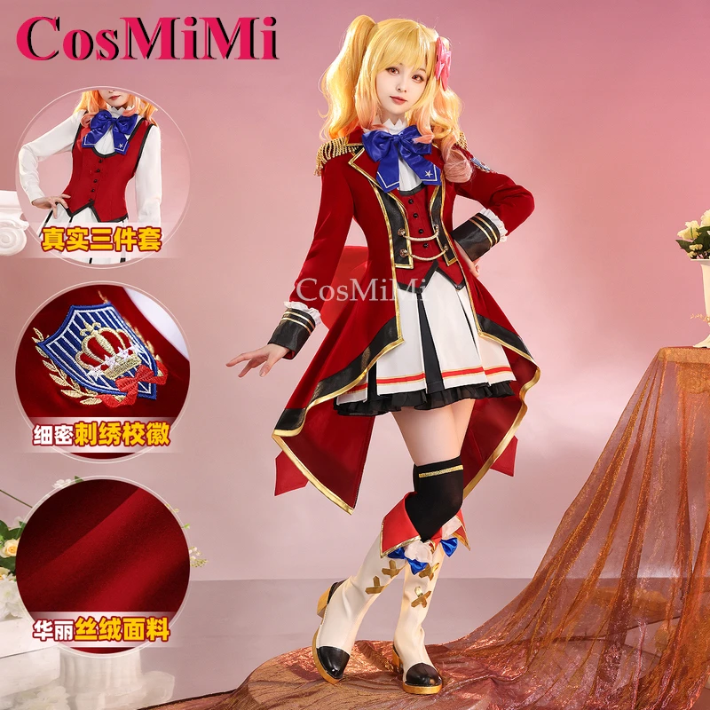 CosMiMi Game Aikatsu Stars Nijino Yume أزياء تنكرية رائعة حلوة S4 الزي المدرسي كرنفال حفلة لعب الأدوار الملابس S-L