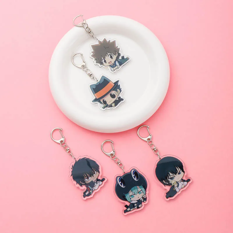 Katekyo Hitman Reborn Anime Acrylic keychain Accessaries Cartoon Funny Bag Pendant Cute Creative Charm Car Keyring Friends Fans