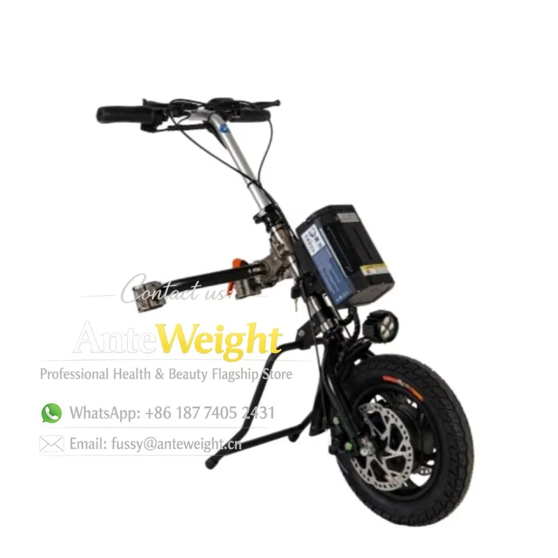 Snow Leopard Black 36V 350W 15Ah 50km Steel Quick Release Dual Disc Brake Wheelchair Traction Head