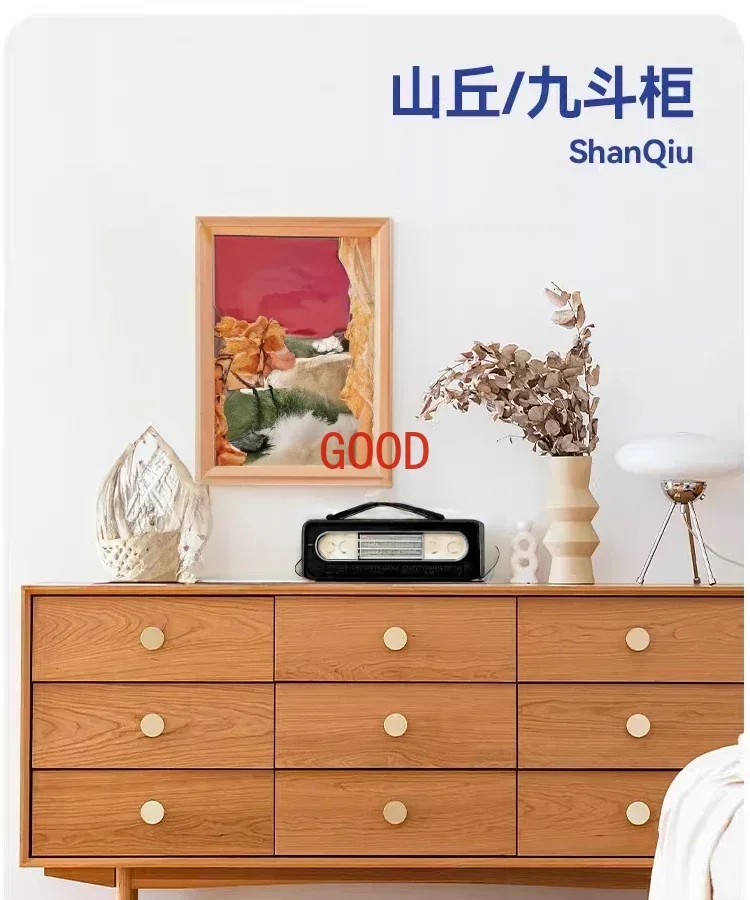 Solid Wood Chest of Drawers Bed Tail Long Cabinet Living Room Wall Storage Cherrywood Storage Cabinet