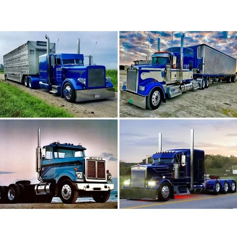 새로운 핫 5D DIY 다이아몬드 페인팅 슈퍼 빅 트럭 다이아몬드 자수 자동차 풍경 다이아몬드 모자이크 크로스 스티치, 홈 인테리어 선물