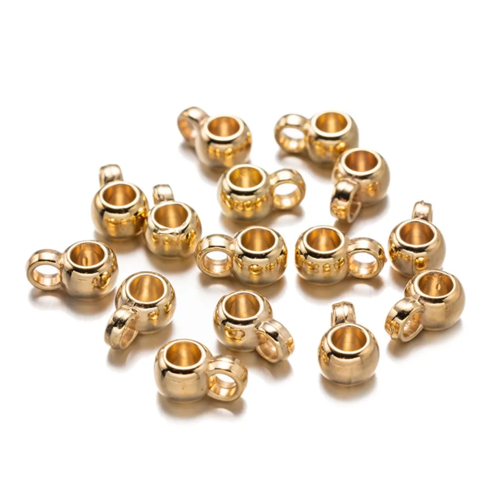 100pcs CCB Spacer Beads Pendant Charms Clasps Gold Color Bail Beads for DIY Bracelet Jewelry Making Findings Hole 3mm Beads