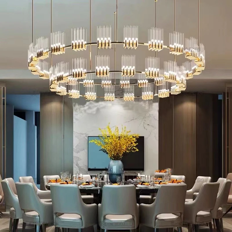 Luxury Light Hotel Private Room Catering Lobby Villa Club Banquet Restaurant Hanging Lamp New Chinese Style Chandelier Ceiling