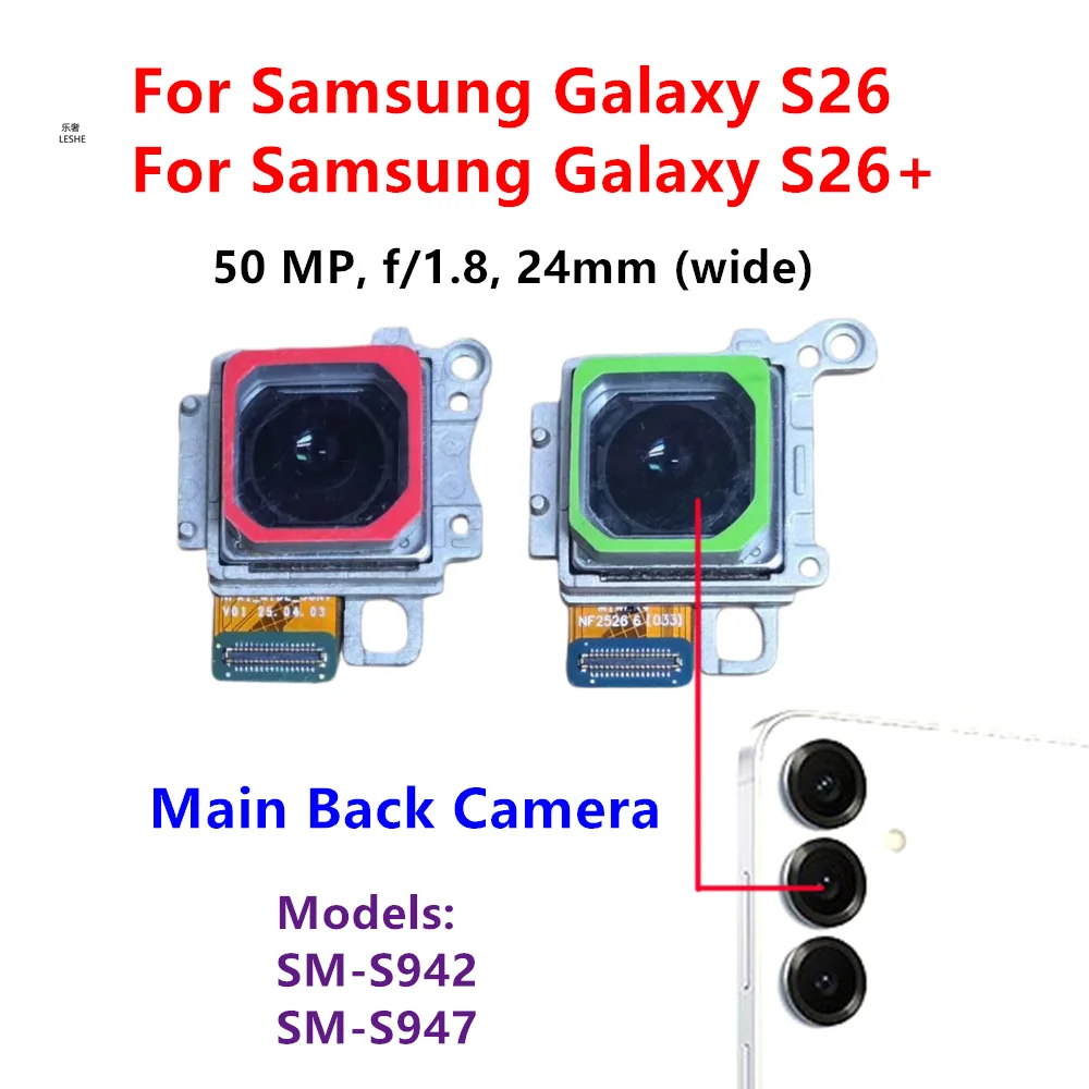 Cámara Trasera Gran Angular de 50MP para Samsung Galaxy S26 Plus S26+, Cámara Principal Trasera, Cable Flexible de Visión Trasera, Repuestos para Reparación de Smartphones