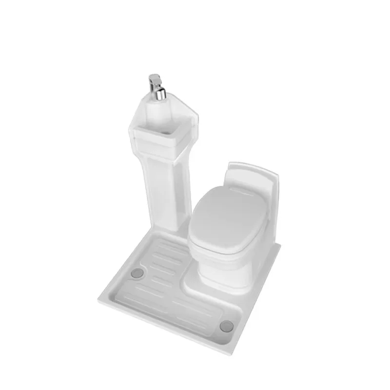 

Caravan Muti-Function Shower Cabinet Wall Mounted Sink with Cassette Toilet and Shower Tray