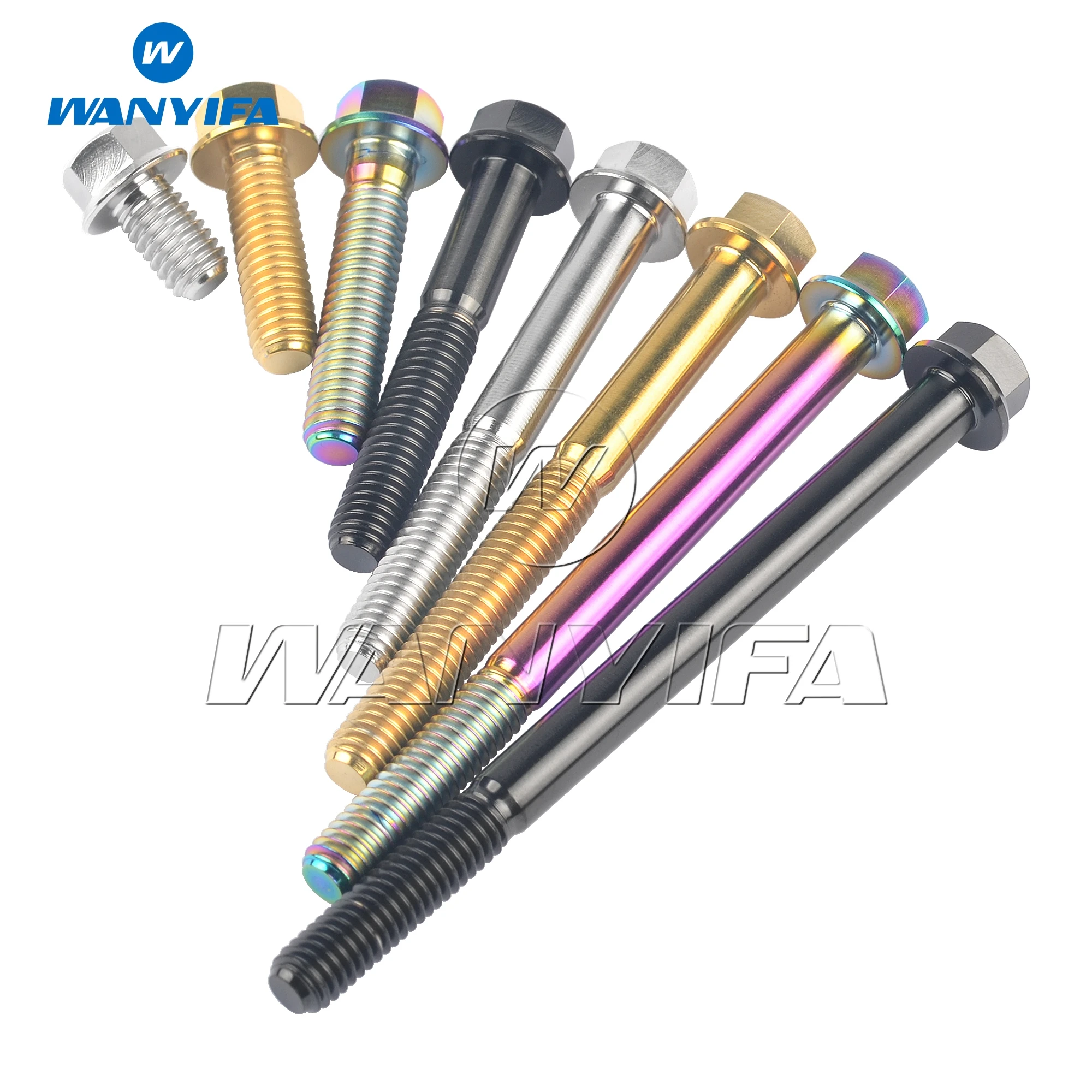 Wanyifa M 6X10/15/20/25/30/35/40/45/50/55/60/65/70/75/80/90/100Mm Titanium Bout Flens Hex Kop schroeven Voor Fiets Motorfiets Auto