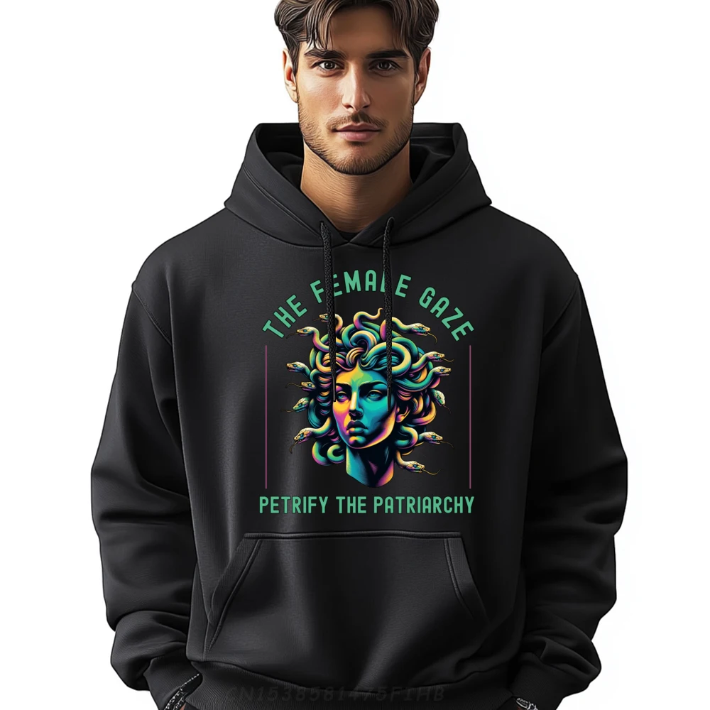 The Female Gaze Medusa Petrify The Patriarchy Feminist Mens Sweatshirts Graphic Tee Men's Sweatshirts