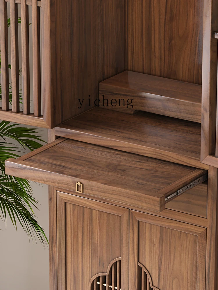 

ZZ Black Walnut Buddha Shrine New Chinese Style Clothes Closet Buddha Shrine Bodhisattva God of Wealth Cabinet