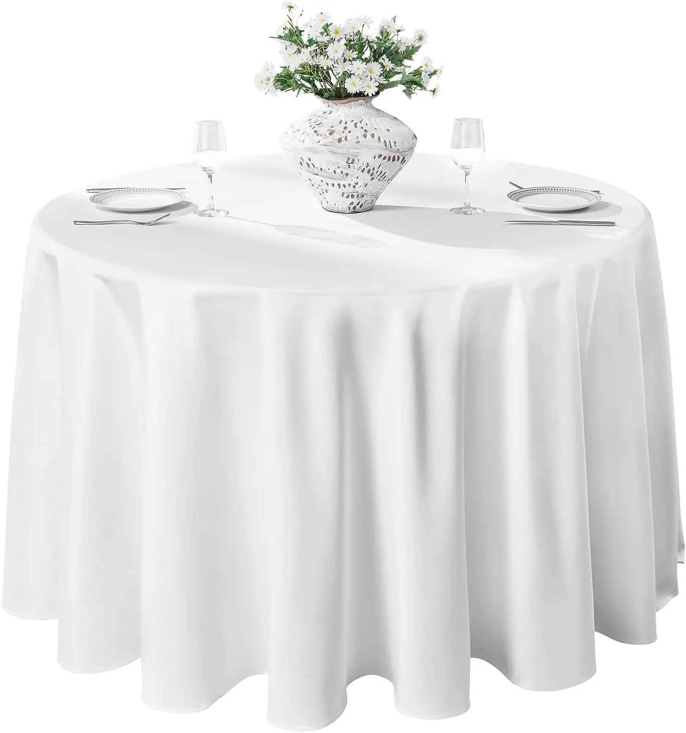 

Round Tablecloth 132inch 10pack Polyester Table Cloth Table Cover for Kitchen Dinning Party Wedding Rectangular