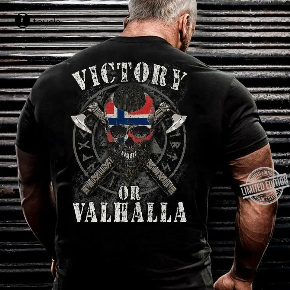 Victory Or Valhalla T-Shirt Tee Shirt Custom aldult Teen unisex digital printing Tee shirt fashion funny new unisex