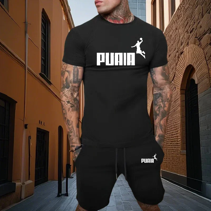 

2026 Summer Men's Casual Quick-Drying Loose Fit T-Shirt And Shorts Set Breathable Outdoor Sportswear for Jogging
