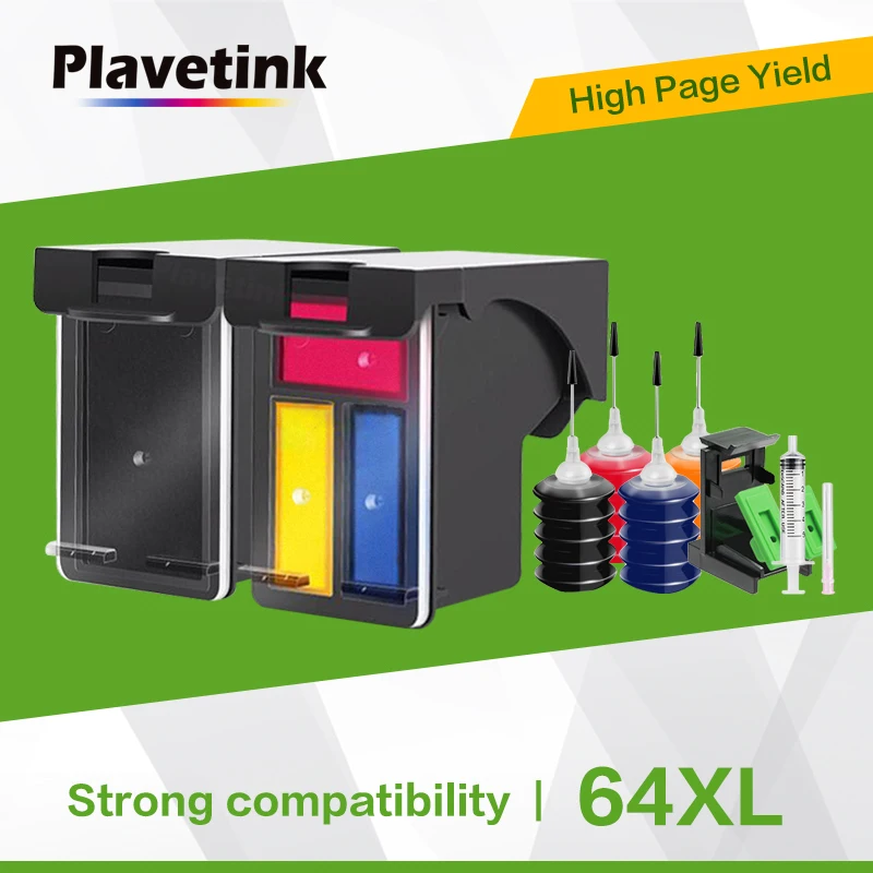 Plavetink-cartucho de tinta 64XL, Compatible con impresoras HP Envy Photo 7120, 7130, 7132, 7134, 7155, 7158, 7164, 7858, 7864, 6255, 6258