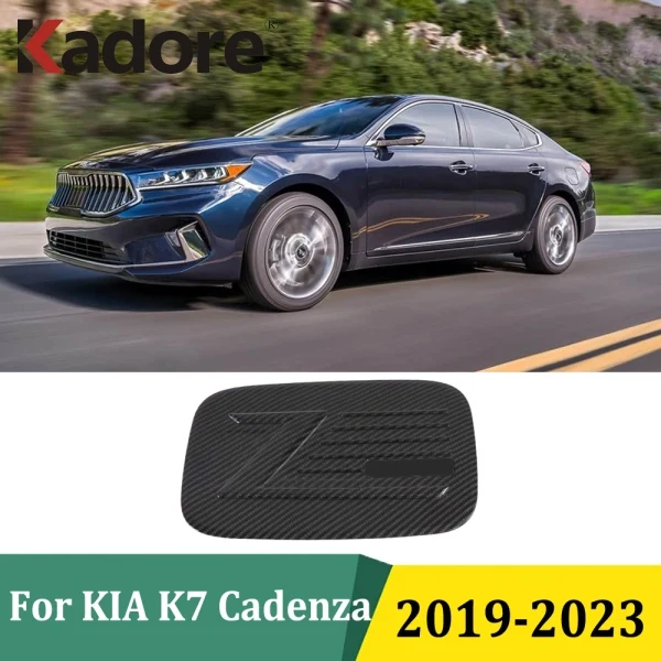 

For KIA K7 Cadenza 2019 2020 2021 2022 2023 Carbon Fiber Fuel Oil Gas Tank Cap Trim Cover Sticker Car Accessories