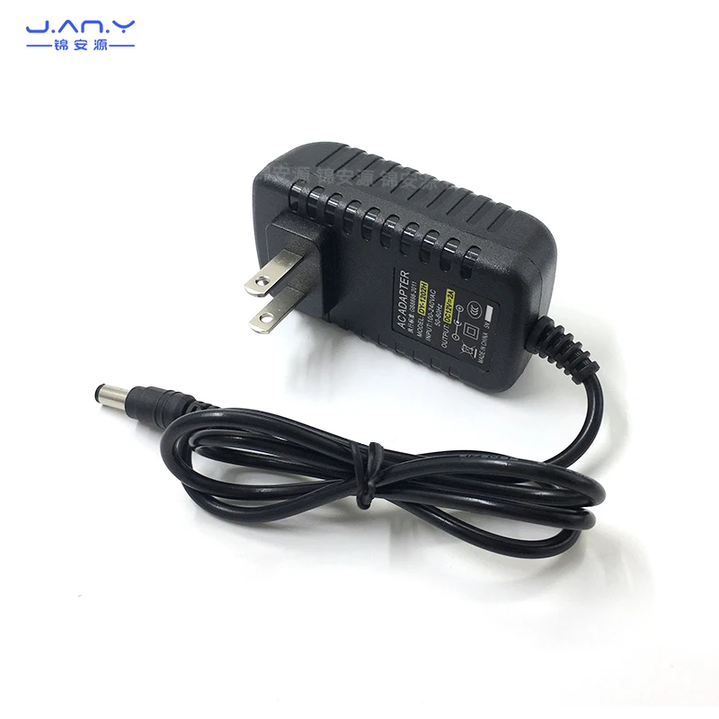 Adaptador de corriente estándar americano DC 12V 2a, fuente de alimentación con interruptor estabilizado DC de 24W, cargador estándar Chino de 220V a 12V