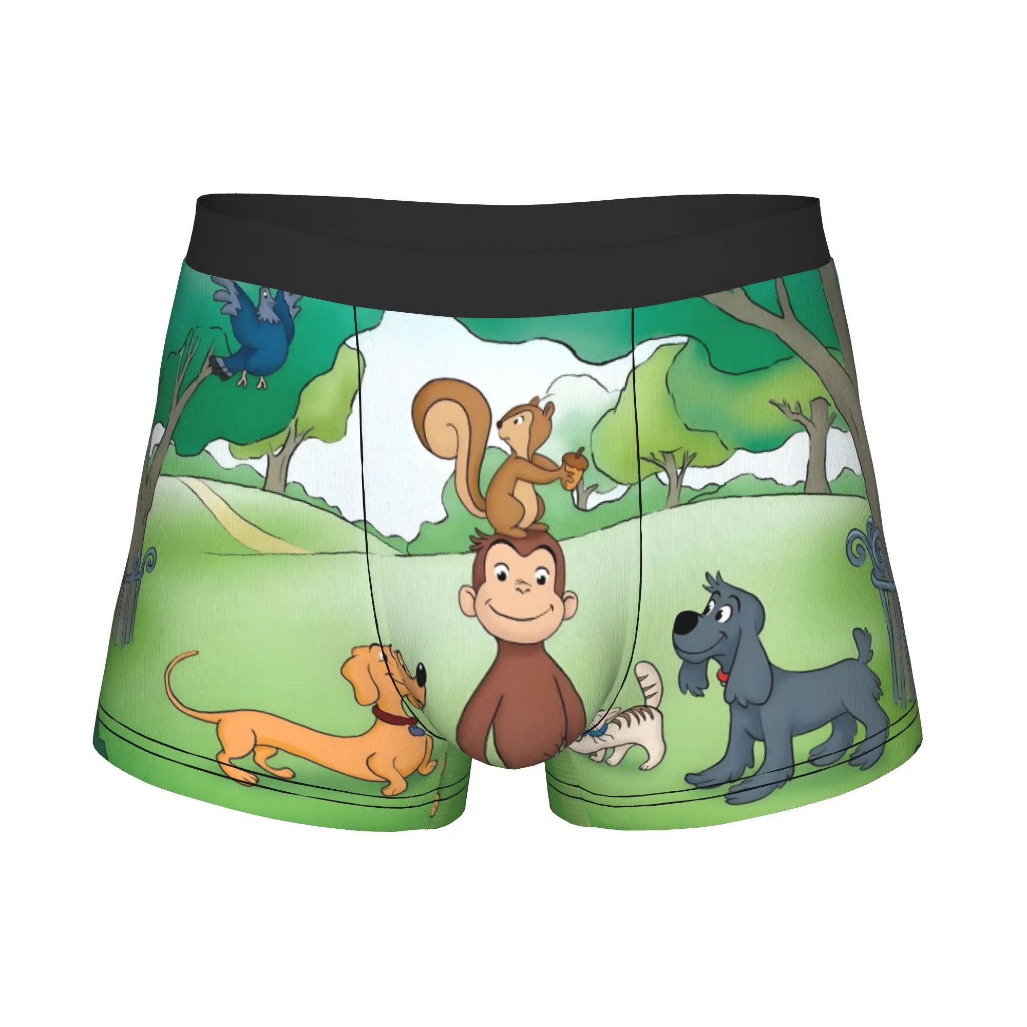 Adventure C-Curious G-Georges Boxers Shorts Men Cartoon Monkey Briefs Underwear Novelty Underpants
