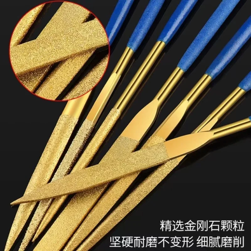 Diamond Needle File For Sharpening Metal Sanding Polishing Alloy Tools for Jeweler Diamond Carving  Glass Stone Crafts Hand Tool