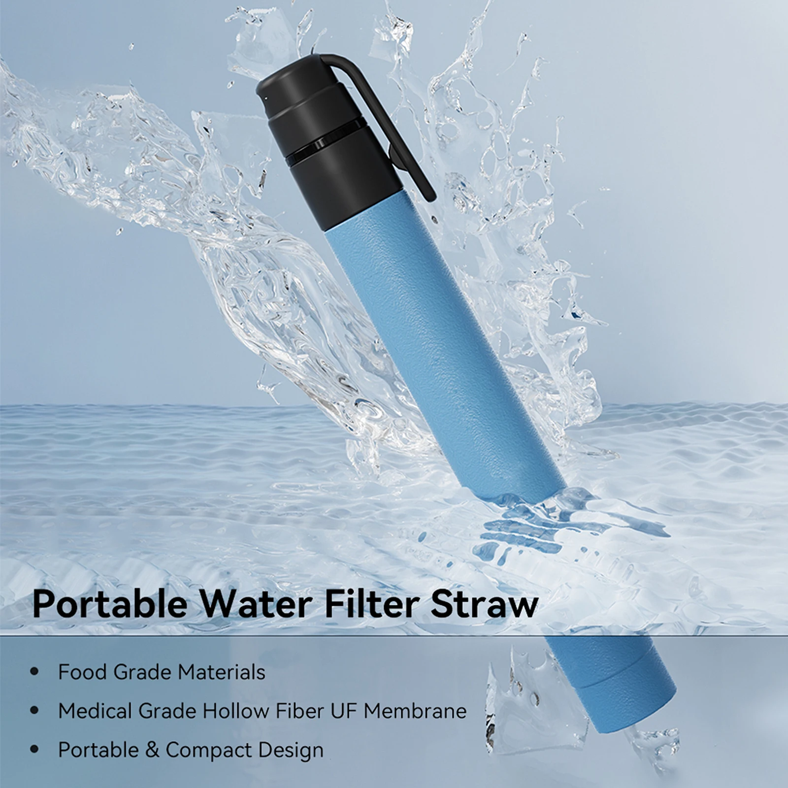 1-4pcs Outdoor Mini Water Filter Straw Emergency Portable Water Filtration System for Camping Hiking Travel Aquatic Purifier