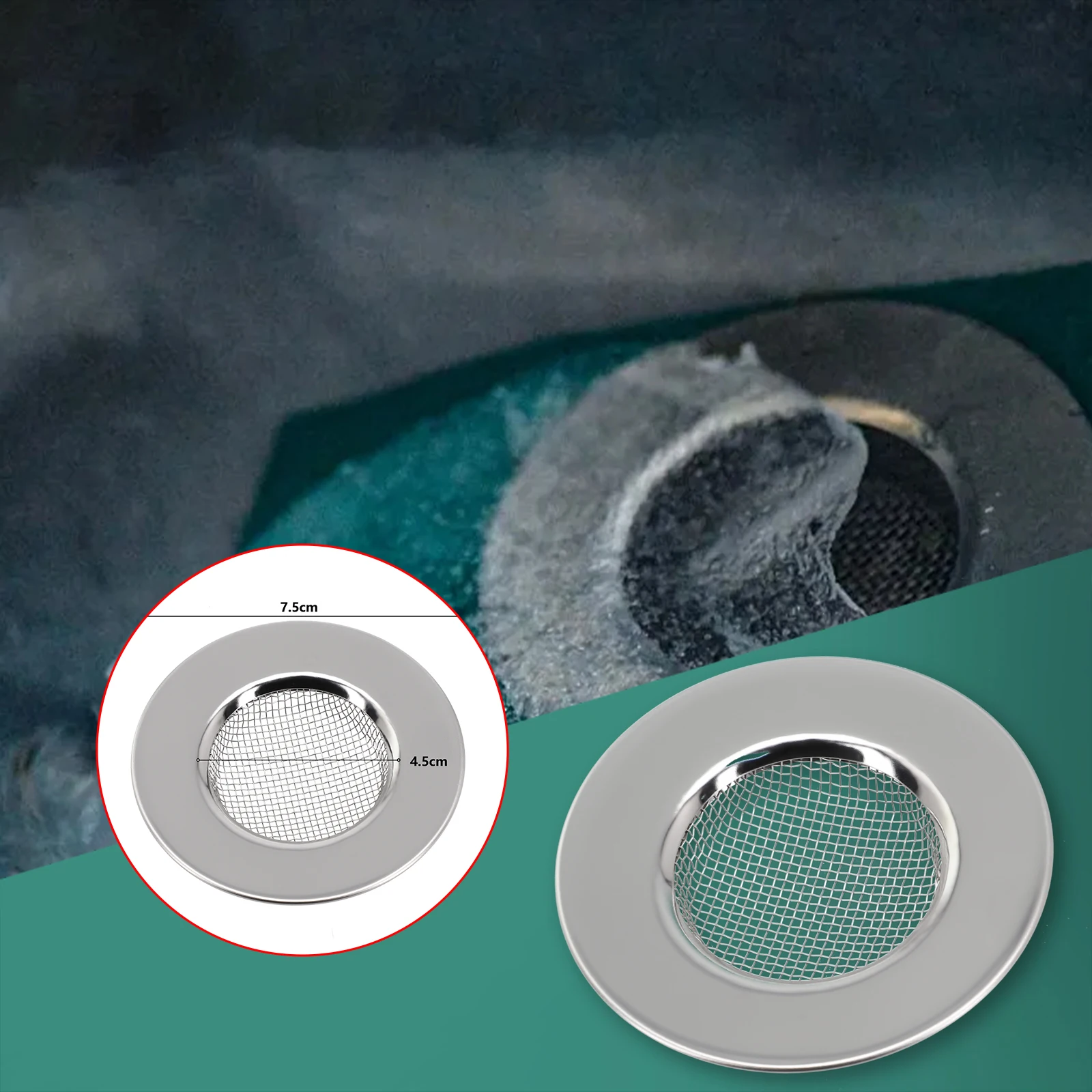 New Hot Filte Strainer trappole Catcher Stopper rete per capelli in acciaio inossidabile foro di scarico multifunzionale per lavello in argento