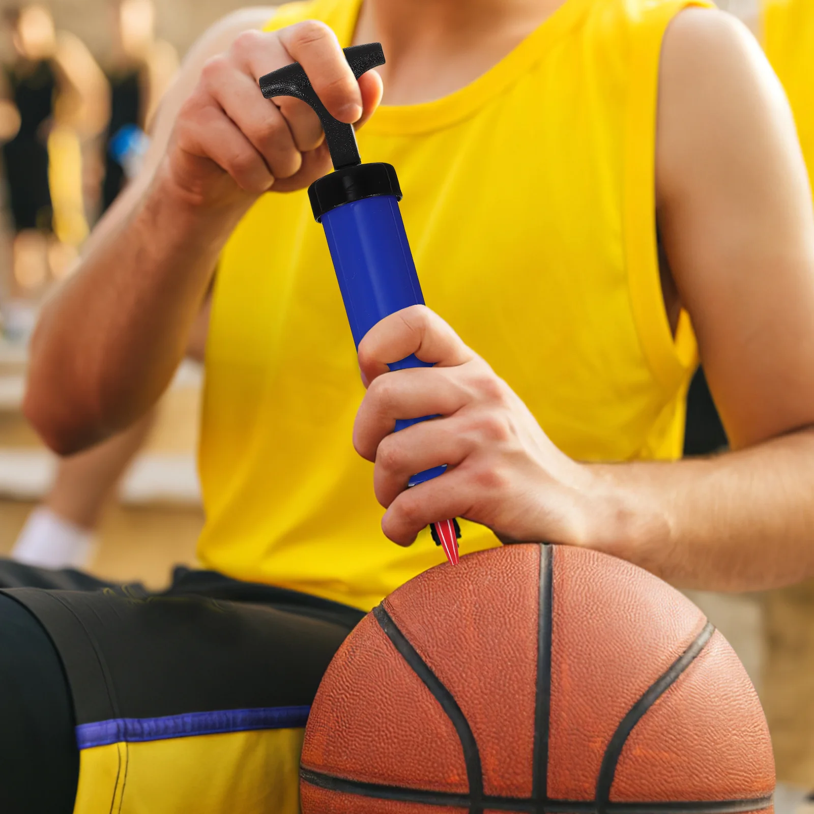 9pcs Gas Tube 1 Tip For Basketball Football Portable Needle Inflator Hand Air Pump Inflator Pump Blue