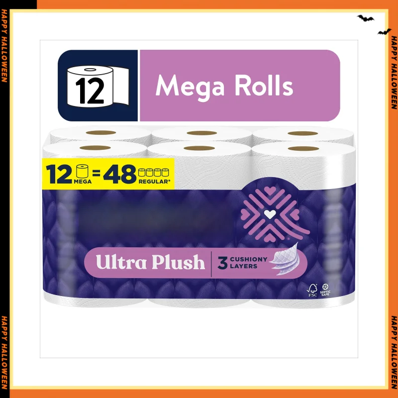 Ultra Plush 3-Ply Toilet Paper, 12 Mega Rolls