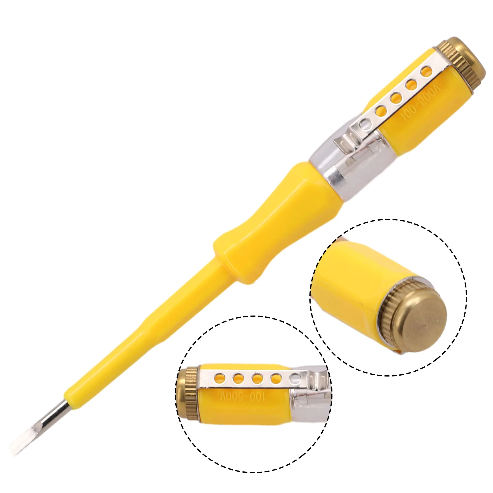 Slotted Screwdriver Measuring Pen  High Brightness Work  Anti Slip Handle  Wide Measuring Range  Long Life Neon Light Bulb