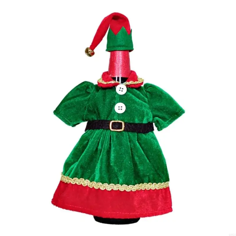 Q9QA Unique Men's Christmas Wine Bottle Outfit, Quality Cloth Wine Bottle Cover, Adds Cheer to Any Occasion Party Supply