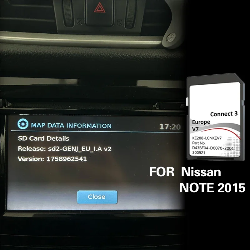 for Nissan NOTE 2015 Belgium Bulgaria Hungary Navigation Connect3 V7 Map SD 16GB Memory Card