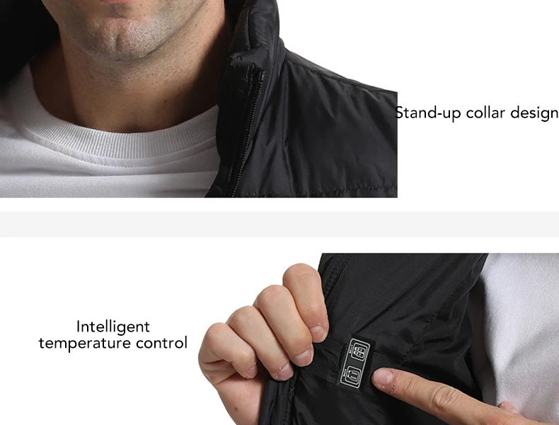 Frauen USB Infrarot 15-Zahlen-Heizweste Jacke Mode Heizwesten Winter Warm gepolsterte ärmellose Weste Thermokleidung – Detail 7