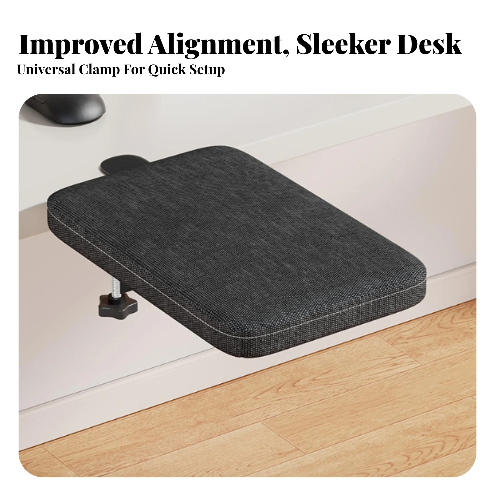 Desk Armrest Support Pad Comfortable Clamp-on Armrest with Padded Top Clamp-on Arm Rest Soft for Computer Users