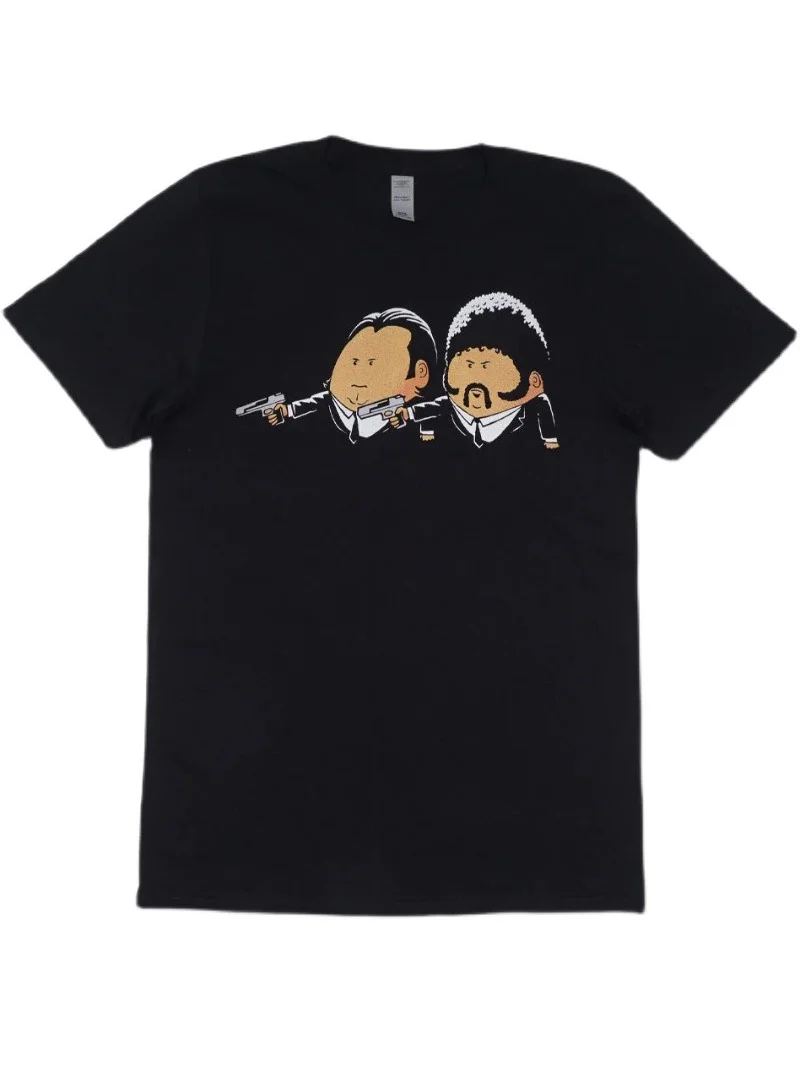 

Retro American Cartoon Pulp Fiction round Ne ort Sve T-irt ex Cotton Casual Faion Spring Youth Culture Tee