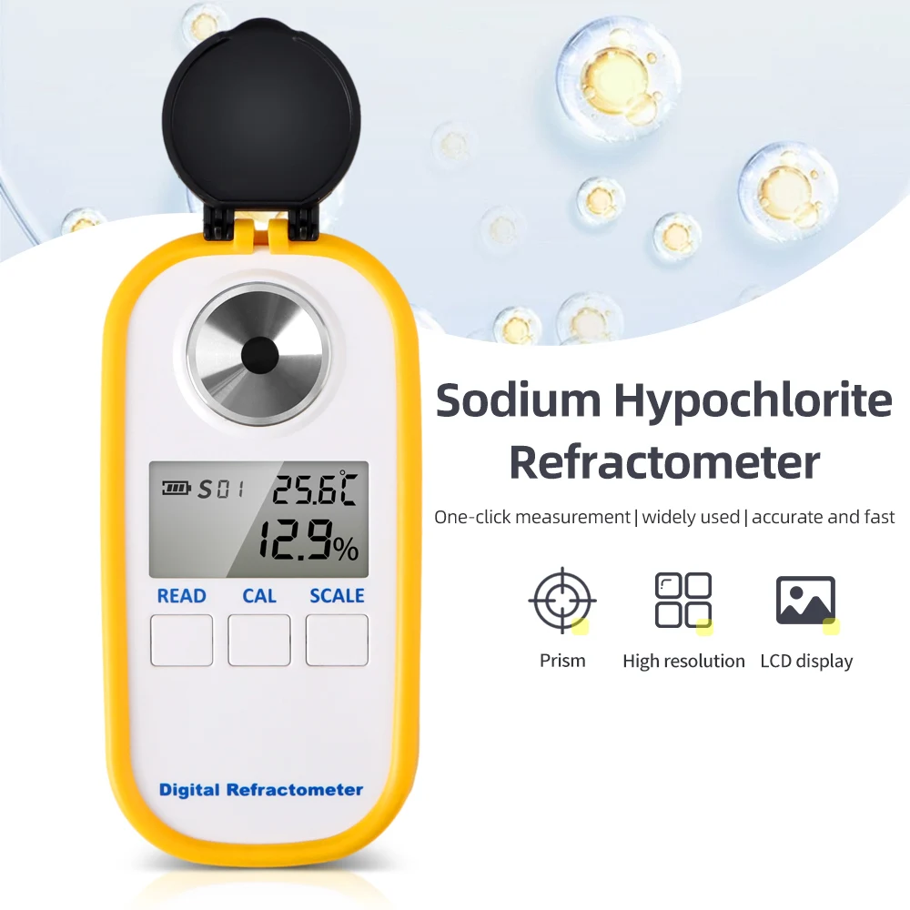 

0-18% Digital Sodium Hypochlorite Refractometer LCD Sodium Hypochlorite Content Tester for Drinking water Tableware Fruits