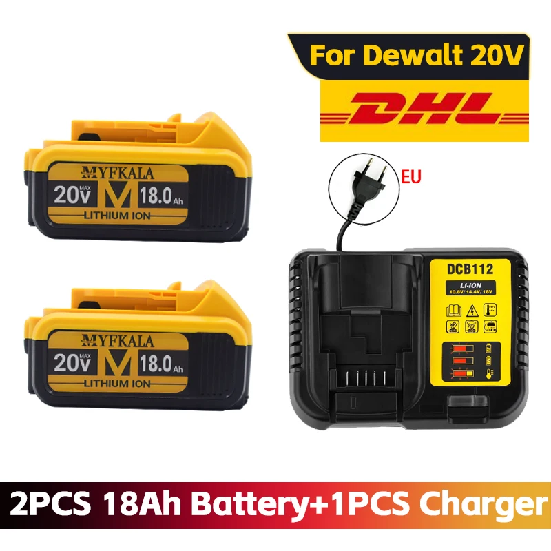 2024 100% Original  20V 18000mAh Lithium Replacement Battery For Dewalt  DCB184 DCB200 DCB182 DCB180 DCB181 DCB182 DCB201