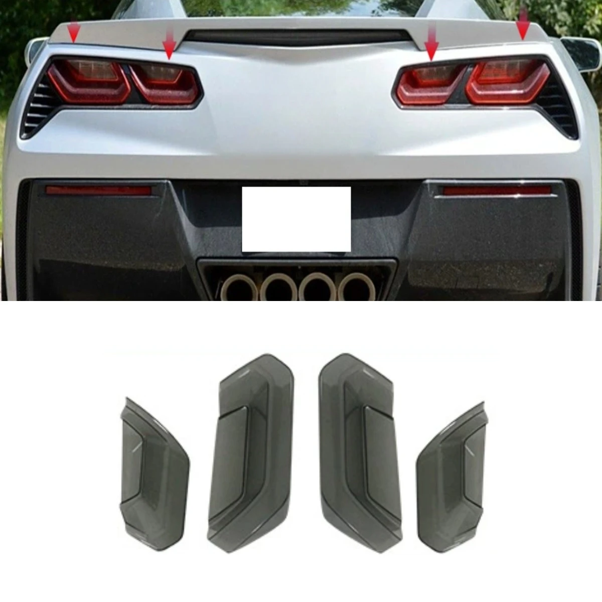 

Рамка заднего фонаря автомобиля, укрепляющая крышку заднего фонаря, декоративная рамка для Chevrolet Corvette C7 2015-2019, комплект кузова, автомобильные аксессуары