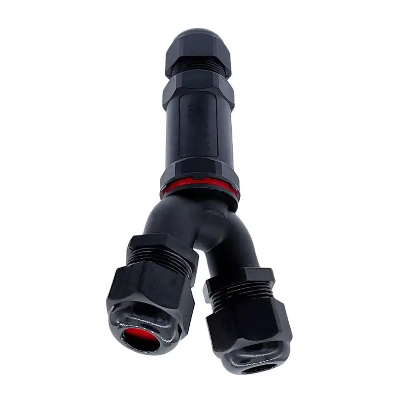 Waterproof Y Branch Connectors IP68 32A 450V Electrical Cable Wire Gland Sleeve Connectors 2/3/4/5 Pin for Secure Wiring