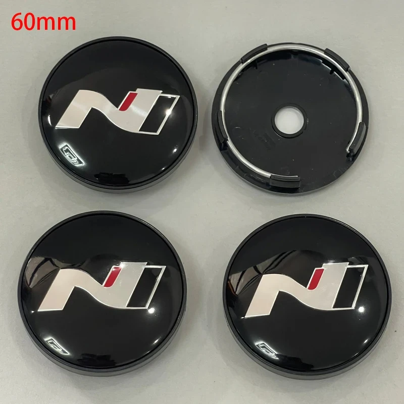 4Pcs 60mm Car Wheel Center Hub Cap Rim Cover For Hyundai N LINE i30 i20 Sonata Accent Tucson Elantra Veloster Auto Accessories